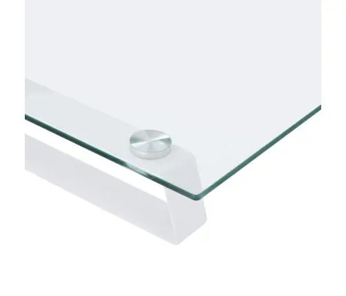 Monitora Statīvs, 40X20X8 Cm, Balts, Rūdīts Stikls, Metāls Vidaxl