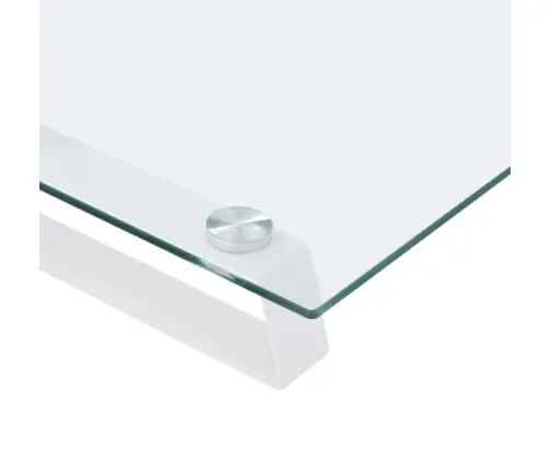 Monitora Statīvs, 60X20X8 Cm, Balts, Rūdīts Stikls, Metāls Vidaxl
