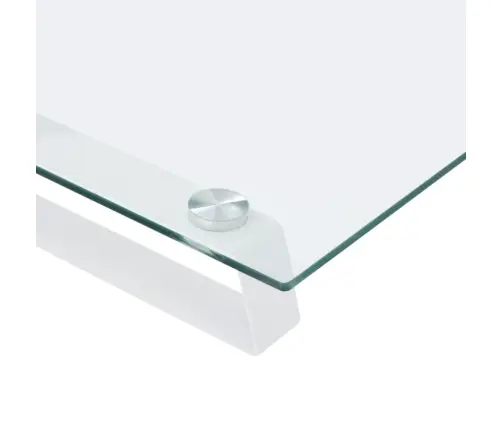 Monitora Statīvs, 100X35X8 Cm, Balts, Rūdīts Stikls, Metāls Vidaxl