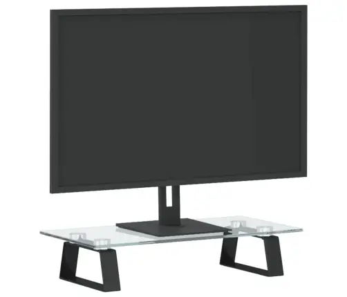 Monitora Statīvs, 40X20X8 Cm, Melns, Rūdīts Stikls, Metāls Vidaxl