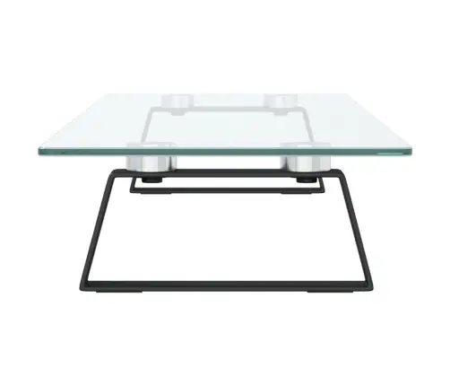 Monitora Statīvs, 80X20X8 Cm, Melns, Rūdīts Stikls, Metāls Vidaxl