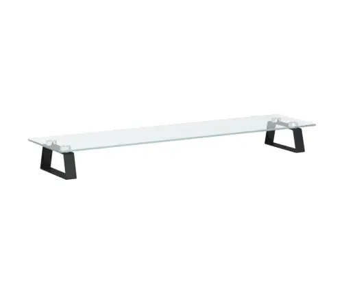 Monitora Statīvs, 80X20X8 Cm, Melns, Rūdīts Stikls, Metāls Vidaxl