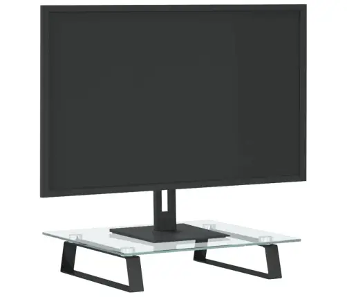 Monitora Statīvs, 40X35X8 Cm, Melns, Rūdīts Stikls, Metāls Vidaxl