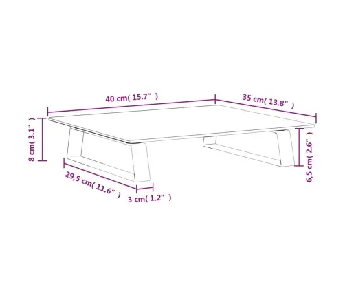 Monitora Statīvs, 40X35X8 Cm, Melns, Rūdīts Stikls, Metāls Vidaxl