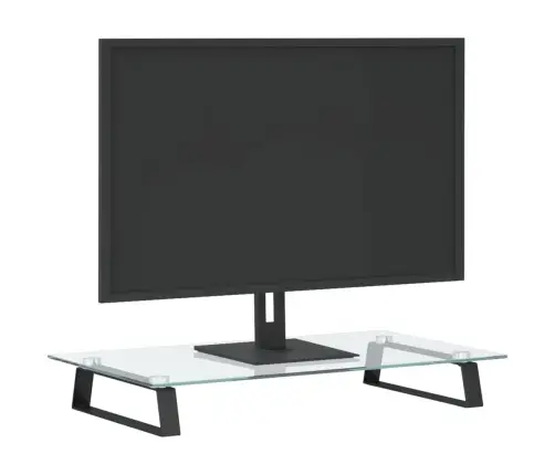 Monitora Statīvs, 60X35X8 Cm, Melns, Rūdīts Stikls, Metāls Vidaxl