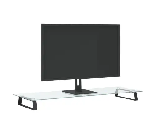 Monitora Statīvs, 100X35X8 Cm, Melns, Rūdīts Stikls, Metāls Vidaxl