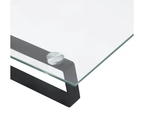 Monitora Statīvs, 100X35X8 Cm, Melns, Rūdīts Stikls, Metāls Vidaxl