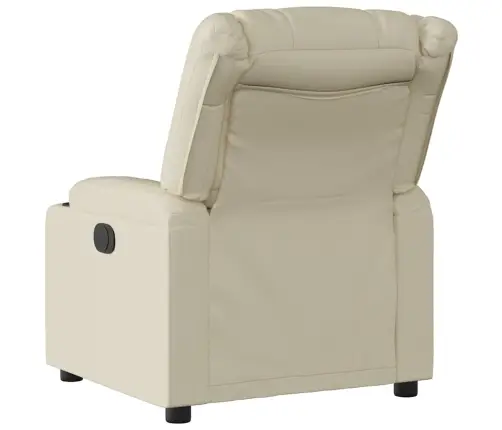Elektrisks Atpūtas Krēsls, Atgāžams, Krēmkrāsas Mākslīgā Āda Vidaxl