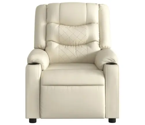 Elektrisks Atpūtas Krēsls, Atgāžams, Krēmkrāsas Mākslīgā Āda Vidaxl