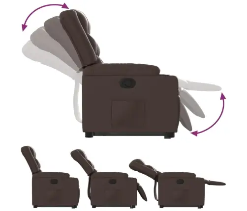 Atpūtas Krēsls, Paceļams, Atgāžams, Brūna Mākslīgā Āda Vidaxl