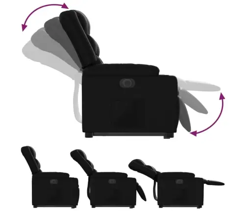 Atsistojantis Elektrinis Krėslas, Juodas, Dirbtinė Oda