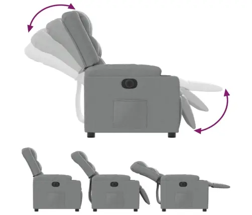 Elektrinis Atlošiamas Krėslas, Šviesiai Pilkos Spalvos, Audinys