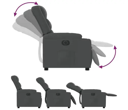 Elektrisks Atpūtas Krēsls, Atgāžams, Tumši Pelēks Audums Vidaxl