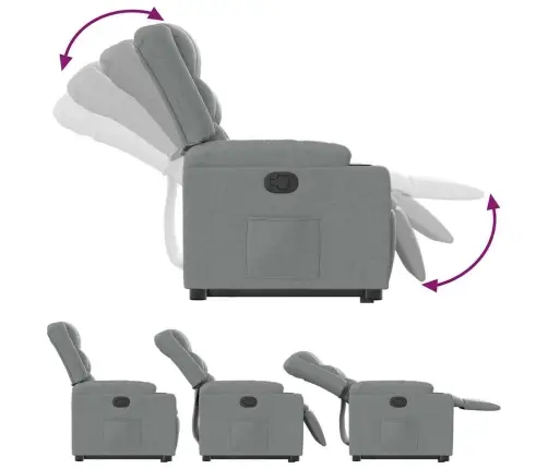 Atsistojantis Atlošiamas Krėslas, Šviesiai Pilkas, Audinys