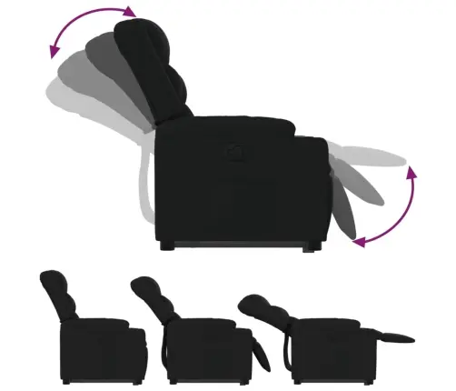 Atpūtas Krēsls, Paceļams, Atgāžams, Melns Audums Vidaxl