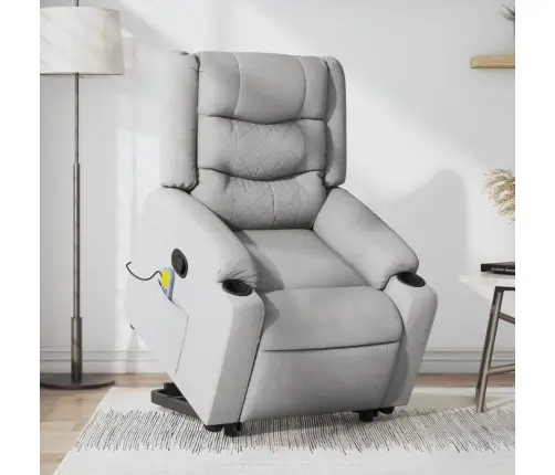 Püsti Tõusmist Toetav Massaažitool, Helehall, Kangas