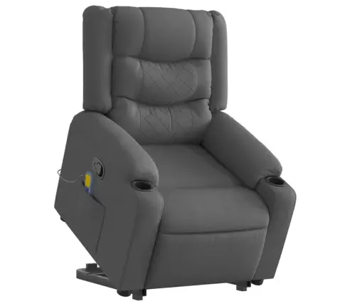 Masāžas Krēsls, Paceļams, Atgāžams, Tumši Pelēks Audums Vidaxl