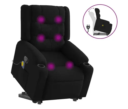 Püsti Tõusmist Toetav Massaažitool, Must, Kangas