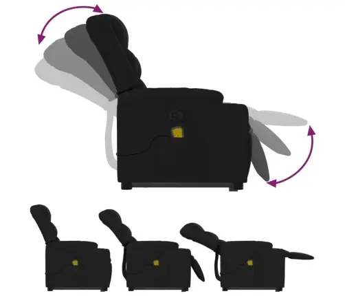 Püsti Tõusmist Toetav Massaažitool, Must, Kangas