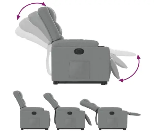 Elektrisks Atpūtas Krēsls Paceļams/Atgāžams Gaiši Pelēks Audums Vidaxl