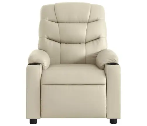Elektrisks Atpūtas Krēsls, Atgāžams, Krēmkrāsas Mākslīgā Āda Vidaxl