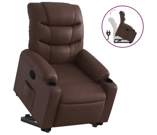 Püsti Tõusmist Toetav Tugitool, Pruun, Kunstnahk