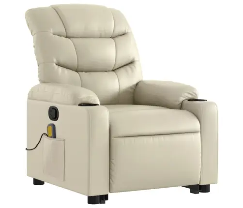Masāžas Krēsls, Paceļams, Atgāžams, Krēmkrāsas Mākslīgā Āda Vidaxl