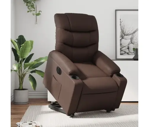 Elektriline Püstitõusmist Toetav Tugitool, Pruun, Kunstnahk