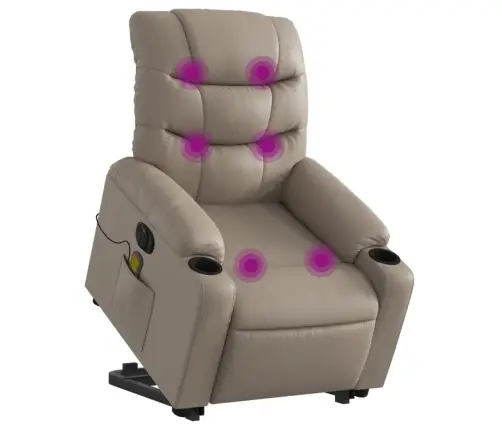 Atsistojantis Masažinis Krėslas, Kapučino, Dirbtinė Oda