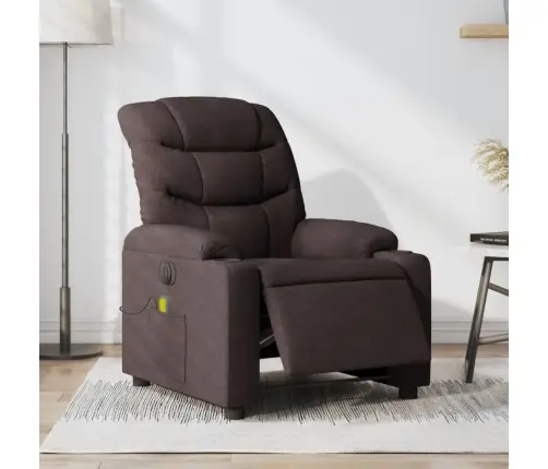 Elektrisks Masāžas Krēsls, Atgāžams, Tumši Brūns Audums Vidaxl