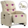 Elektrisks Masāžas Krēsls, Atgāžams, Krēmkrāsas Audums Vidaxl