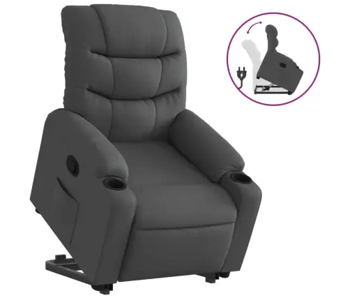 Atpūtas Krēsls, Paceļams, Atgāžams, Tumši Pelēks Audums Vidaxl