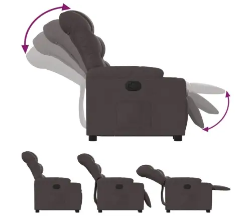 Atsistojantis Atlošiamas Krėslas, Tamsiai Rudas, Audinys Atsistojantis Atlošiamas Krėslas, Tamsiai Rudas, Audinys