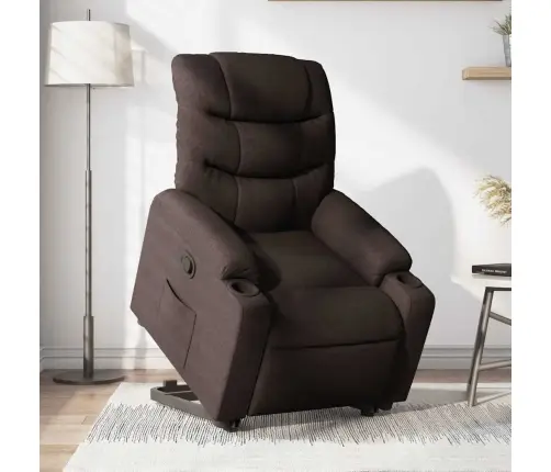 Atsistojantis Atlošiamas Krėslas, Tamsiai Rudas, Audinys Atsistojantis Atlošiamas Krėslas, Tamsiai Rudas, Audinys