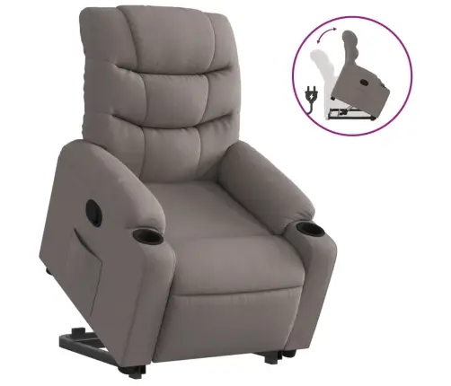 Atsistojantis Atlošiamas Krėslas, Taupe Spalvos, Audinys