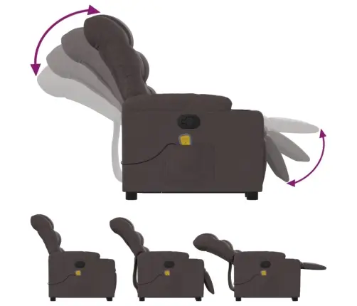 Püsti Tõusmist Toetav Massaažitool, Tumepruun, Kangas