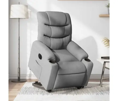 Elektrisks Atpūtas Krēsls Paceļams/Atgāžams Gaiši Pelēks Audums Vidaxl