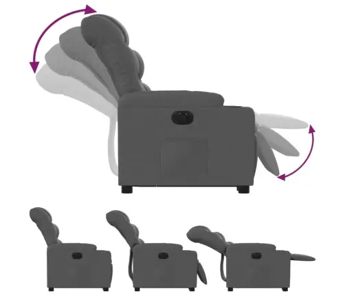 Atsistojantis Atlošiamas Krėslas, Tamsiai Pilkas, Audinys