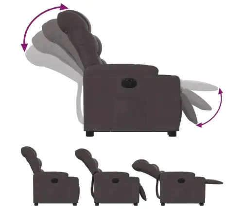 Elektrisks Atpūtas Krēsls, Paceļams/Atgāžams Tumši Brūns Audums Vidaxl