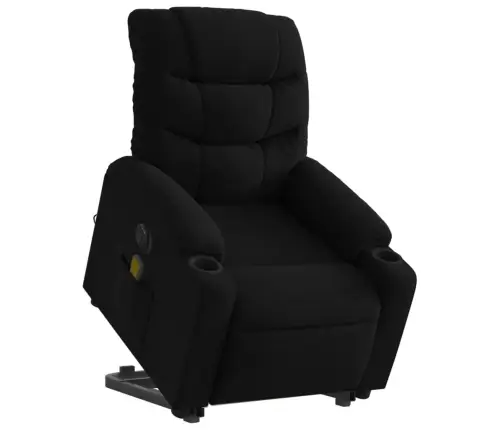 Atsistojantis Elektrinis Masažinis Krėslas, Juodas, Audinys