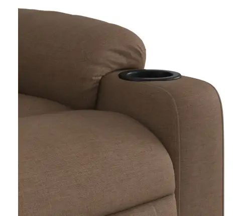 Elektrisks Masāžas Krēsls, Paceļams, Atgāžams, Brūns Audums Vidaxl