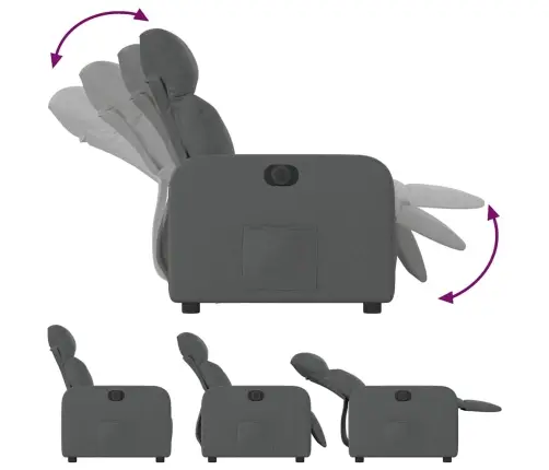 Elektrisks Atpūtas Krēsls, Atgāžams, Tumši Pelēks Audums Vidaxl