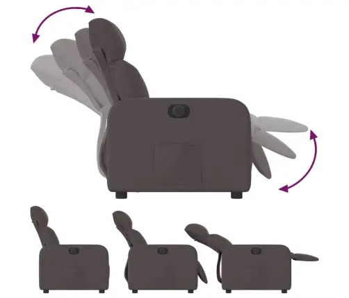 Elektrisks Atpūtas Krēsls, Atgāžams, Tumši Brūns Audums Vidaxl