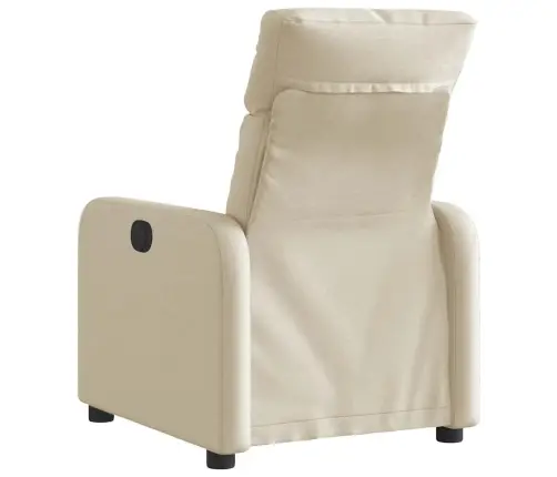 Elektrisks Atpūtas Krēsls, Atgāžams, Krēmkrāsas Audums Vidaxl