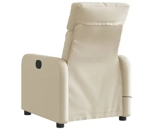 Elektrisks Masāžas Krēsls, Atgāžams, Krēmkrāsas Audums Vidaxl