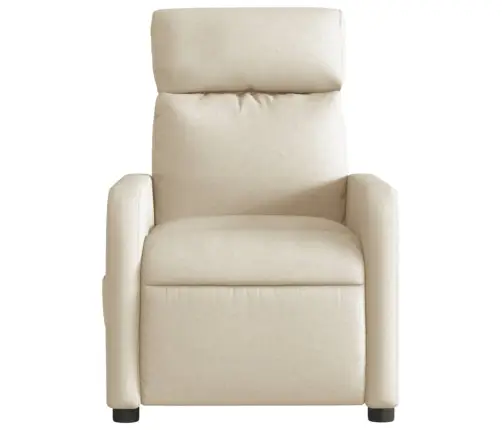 Elektrisks Masāžas Krēsls, Atgāžams, Krēmkrāsas Audums Vidaxl
