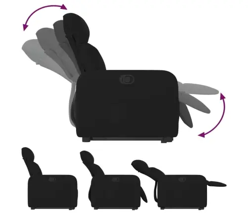 Atpūtas Krēsls, Paceļams, Atgāžams, Melns Audums Vidaxl