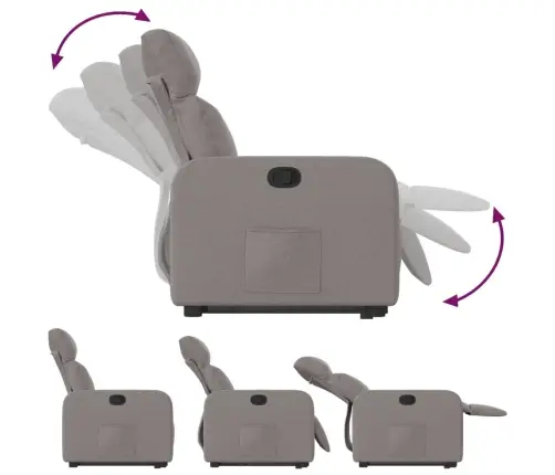 Atpūtas Krēsls, Paceļams, Atgāžams, Pelēkbrūns Audums Vidaxl