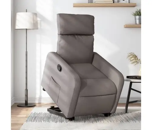 Atpūtas Krēsls, Paceļams, Atgāžams, Pelēkbrūns Audums Vidaxl