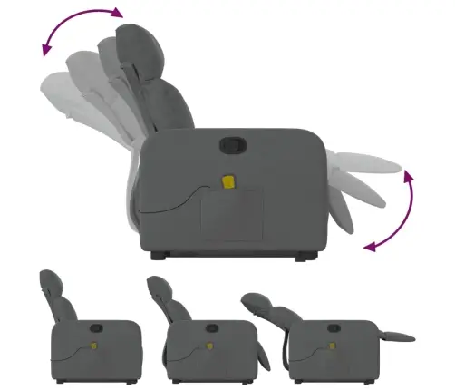 Püstitõusmist Toetav Massaažitool, Tumehall, Kangas